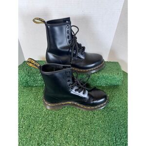 Dr Martens 1460 Smooth Leather Lace Up Boots Black Womens‎ Size 6